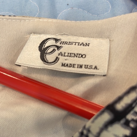 Christian Caliendo Black and Tan Bell Sleeve Dress size S - Picture 5 of 6